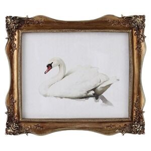 Home Decor Collection Ornate Framed Swan Canvas Print Wall Art Gold - Walmart